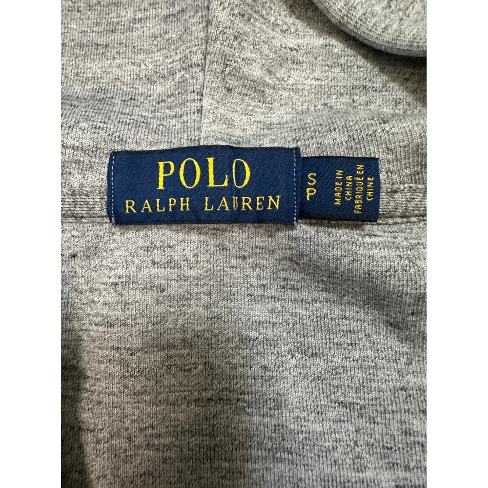 Polo‎ Ralph Lauren Mens Grey Full Zip Hoodie Sweatshirt Size S Black Pony Logo